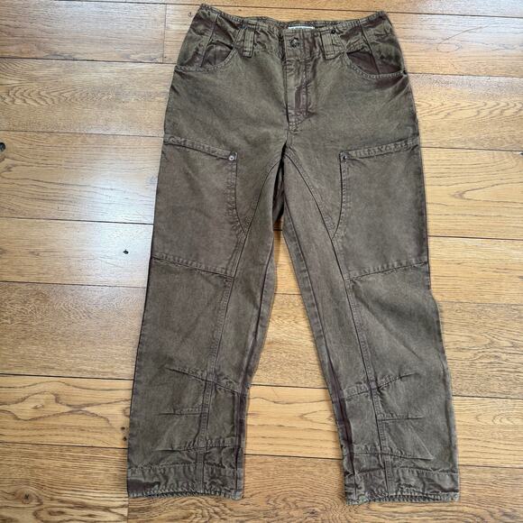 FREE PEOPLE We The Free Supersonic Slim Pants / Breen Brown Low Rise SZ 10 - Picture 1 of 11